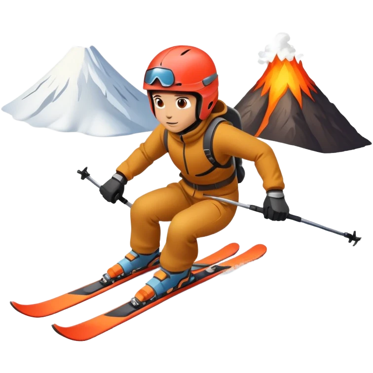 Skiing off a volcano emoji