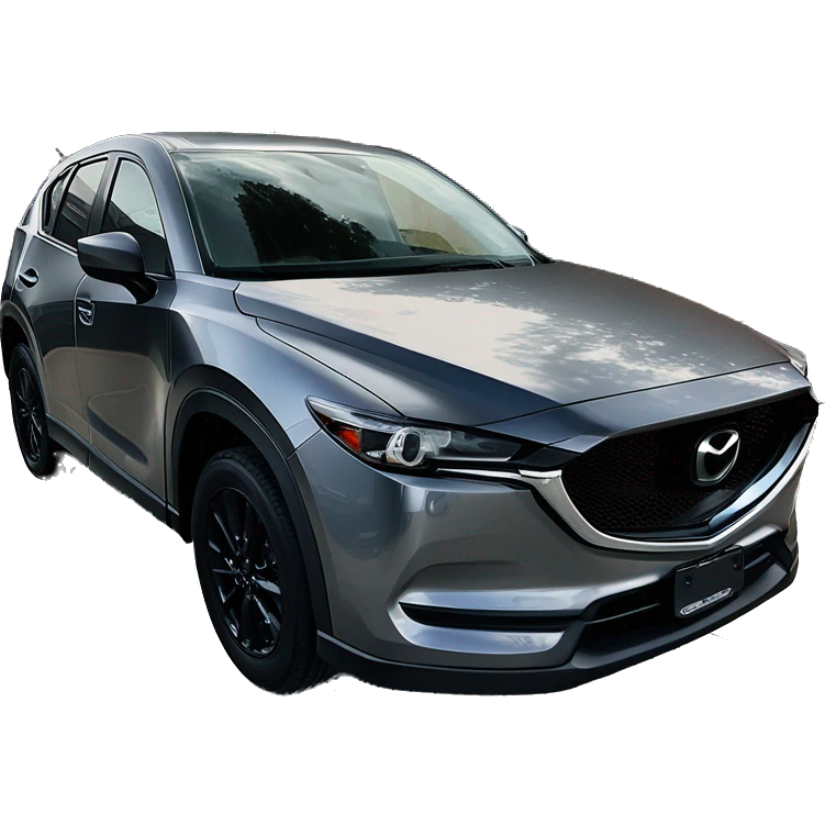 mazda cx5 2024 polymetal grey with black rims wheels turned emoji