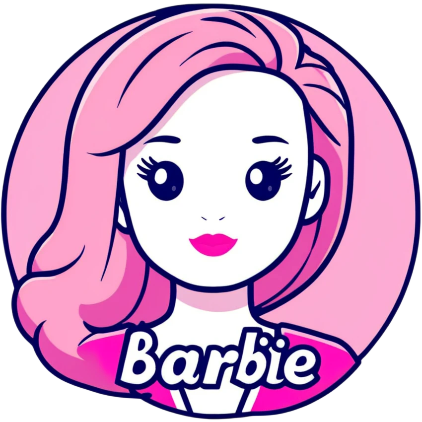Barbie logo in pink emoji