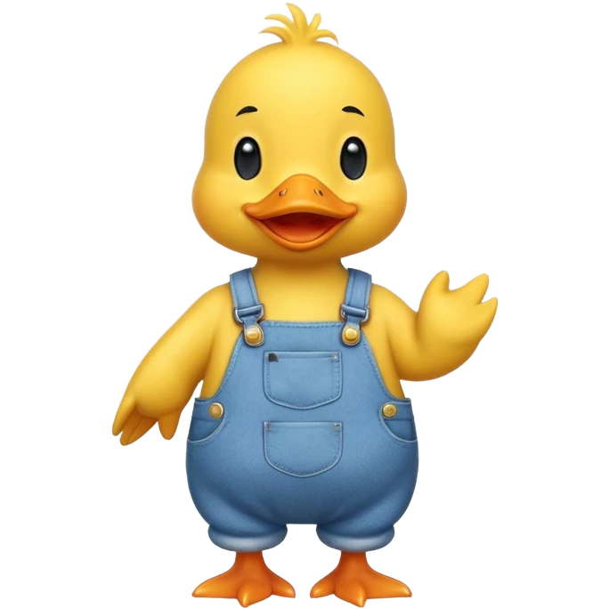 Yellow Duck Wearing Only Overalls emoji