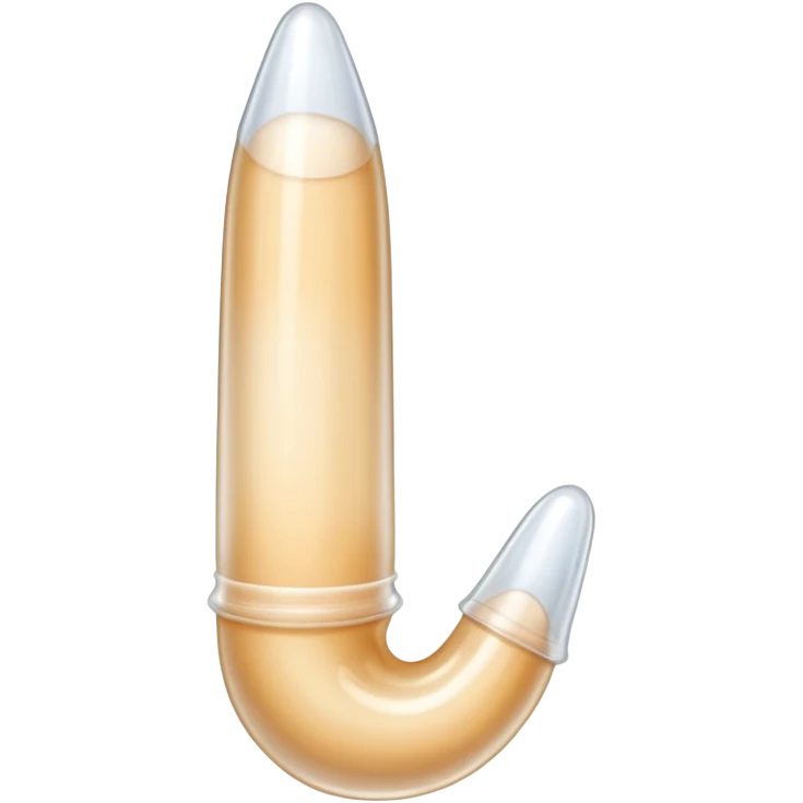 white transparent condom fully covering skin colored  penis shaft, no face emoji