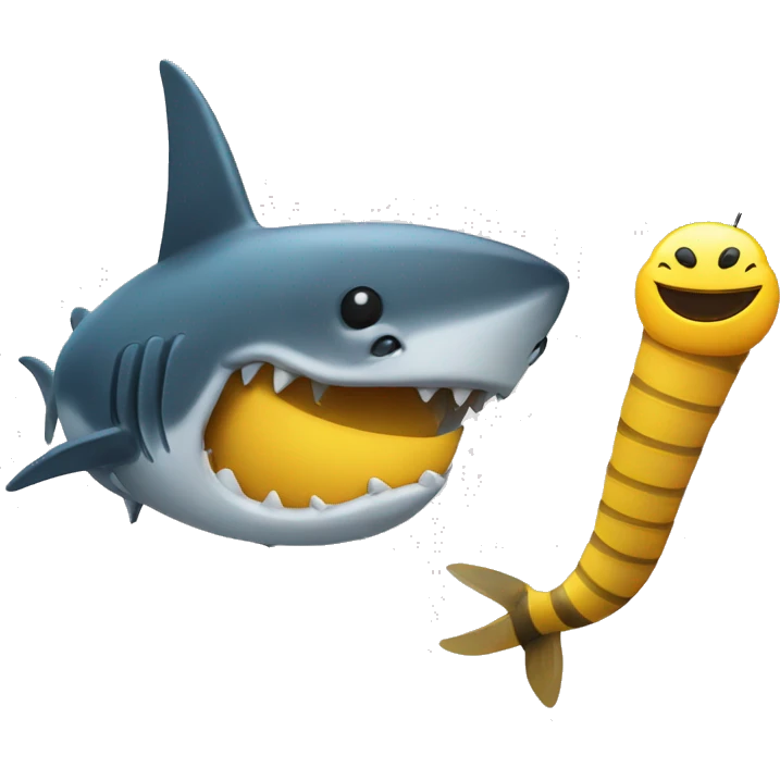 shark head and bee tail emoji