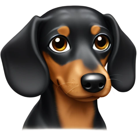 Black white tan dachshund with wire hair emoji