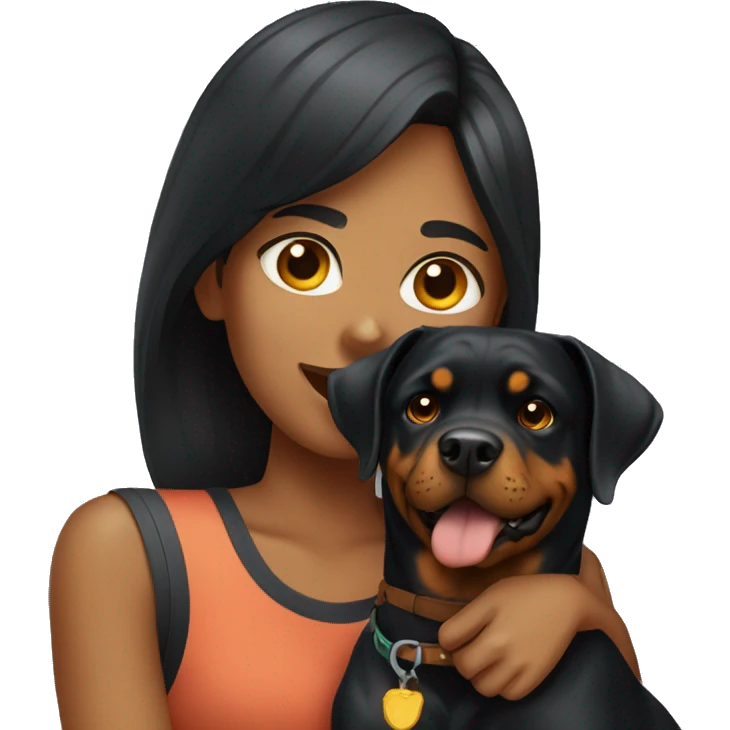 Girl with rottweiler emoji