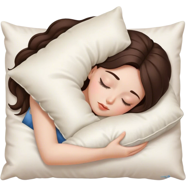 sleeping beauty brunette white girl with a silk pillow emoji