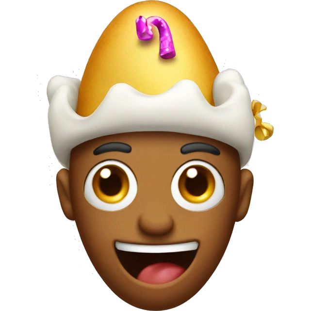 Bean with a birthday hat emoji