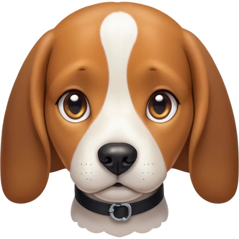 Cinematic Cute Beagle Portrait Emoji, Head tilted playfully and inquisitively, featuring a soft tri-color coat of white, brown, and black with floppy ears, round, sparkling hazel eyes filled with curiosity, Simplified yet irresistibly adorable features, highly detailed, glowing with a warm, friendly glow, high shine, affectionate and lively, stylized with a touch of whimsy, bright and endearing, soft glowing outline, capturing the essence of a mischievous yet loving pup, so playful it feels like it could bound out of the screen and into your arms! emoji