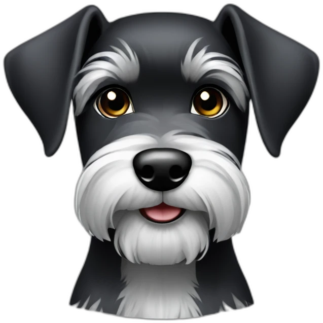 black and silver miniature schnauzer emoji