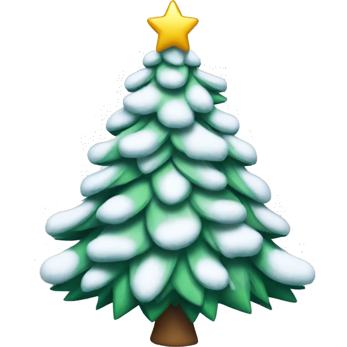 cartoon snowy christmas tree emoji