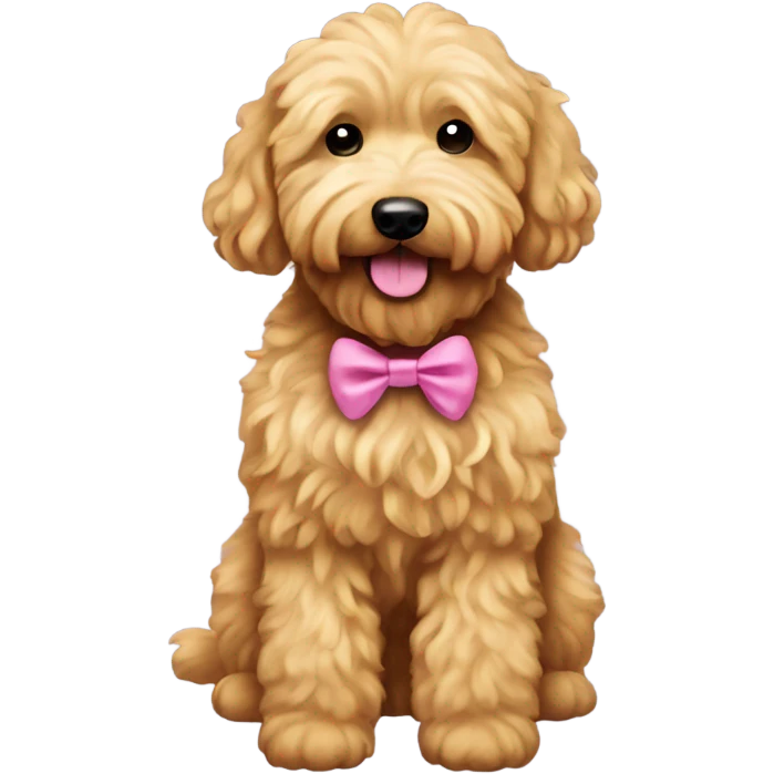 Golden doodle hair bow emoji