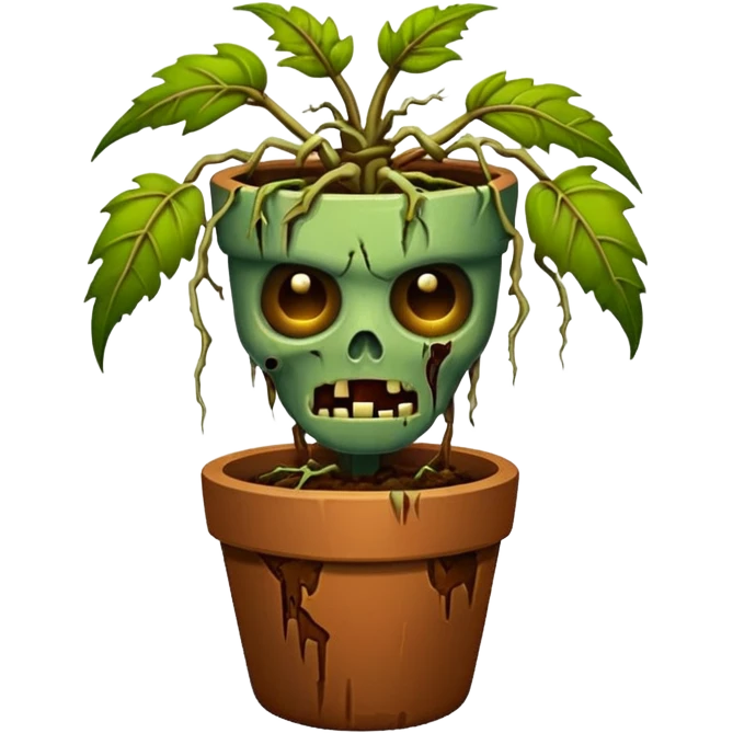 zombie plant in pot emoji