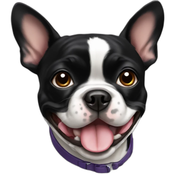 Black Frenchie Boston terrier mix emoji