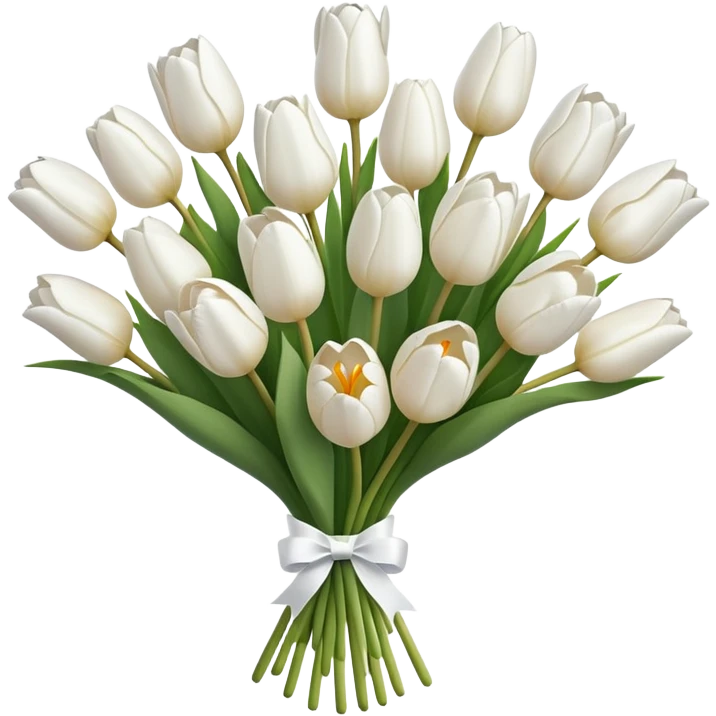 white tulip bouquet  emoji