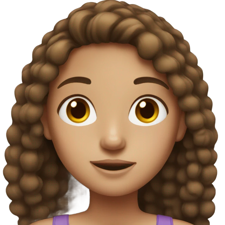 Girl with brown hair and freckles emoji
