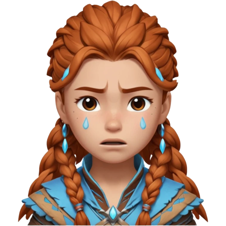 crying aloy from horizon forbidden west the game emoji