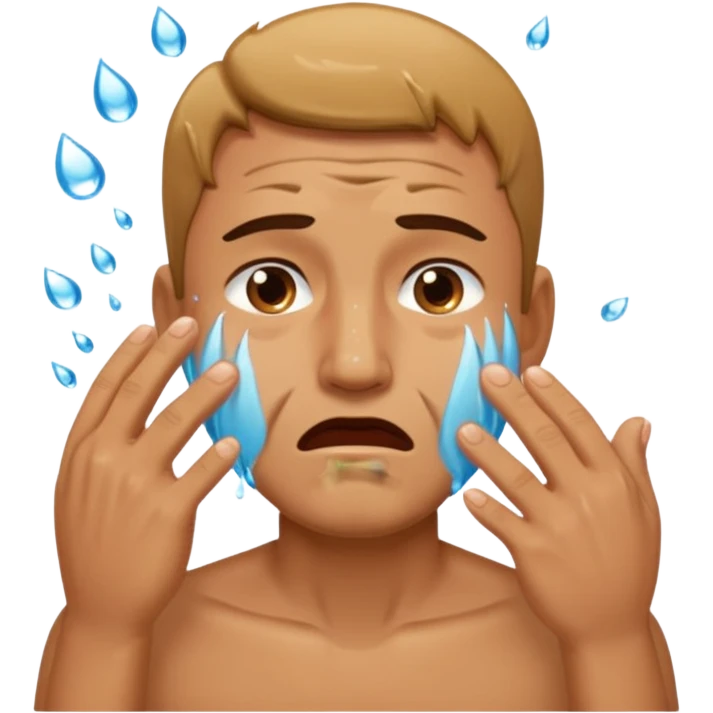 Generate me a dude slapping  his face in annoyance while he's crying emoji