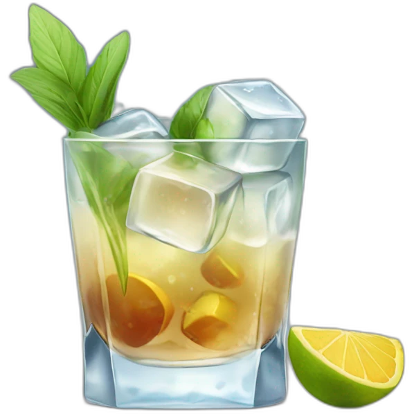 Ice cubes cocktail emoji