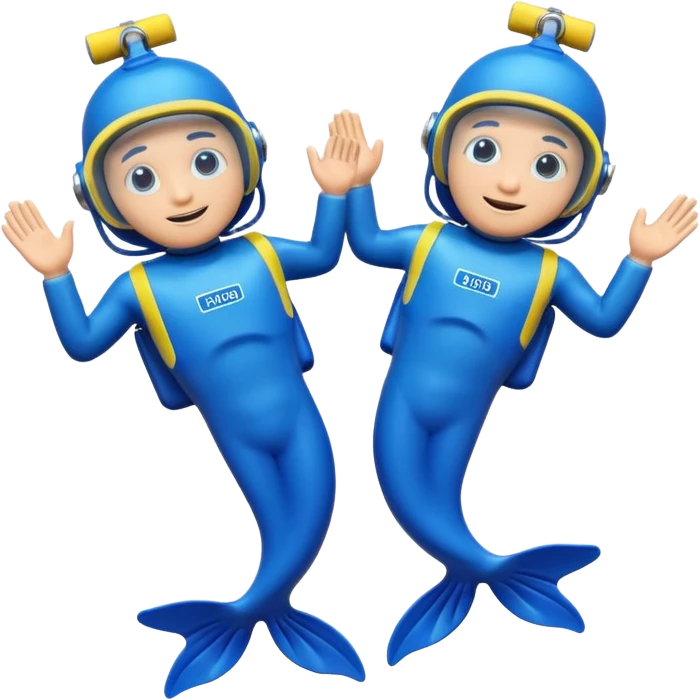 A 3D cartoon pair of diving flippers on a white background, shiny rubber texture, Memoji-style rendering. emoji
