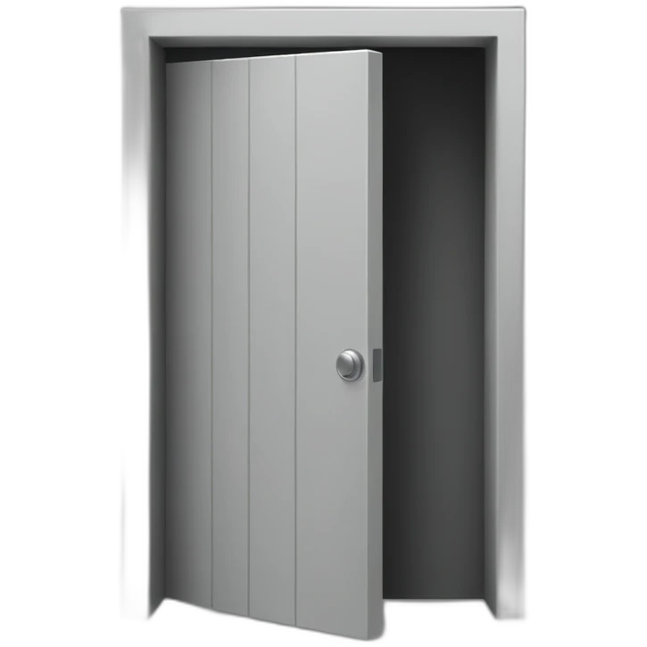 One gray wood open door perspective emoji