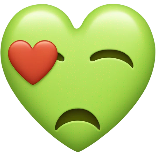 pistachio green colour broken heart  emoji