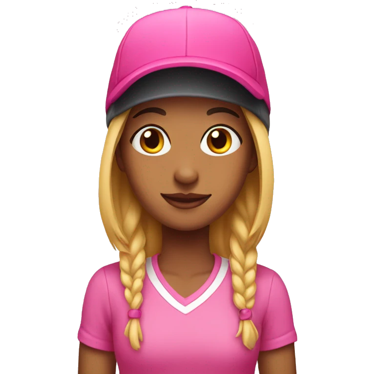 Girl with pink cap emoji