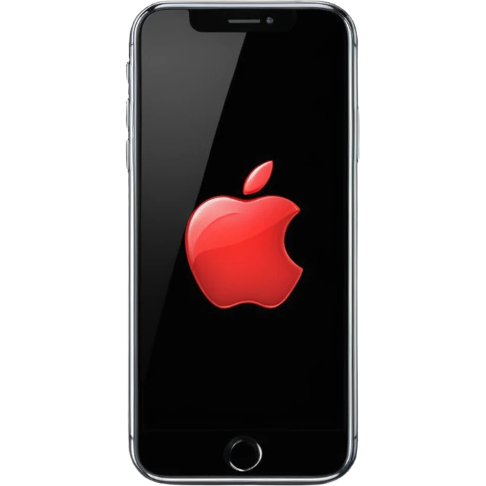 iPhone Apple logo on a black phone screen emoji