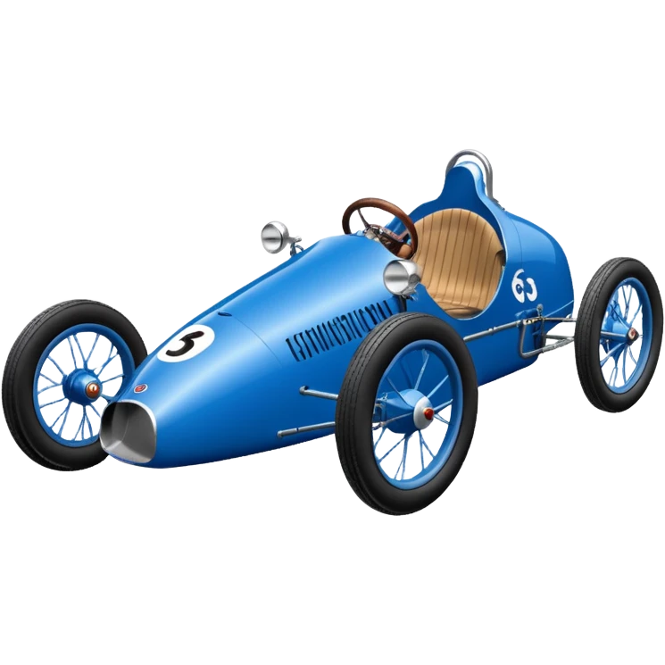 Lowered Bugatti racing cyclekart with advanced suspension  emoji