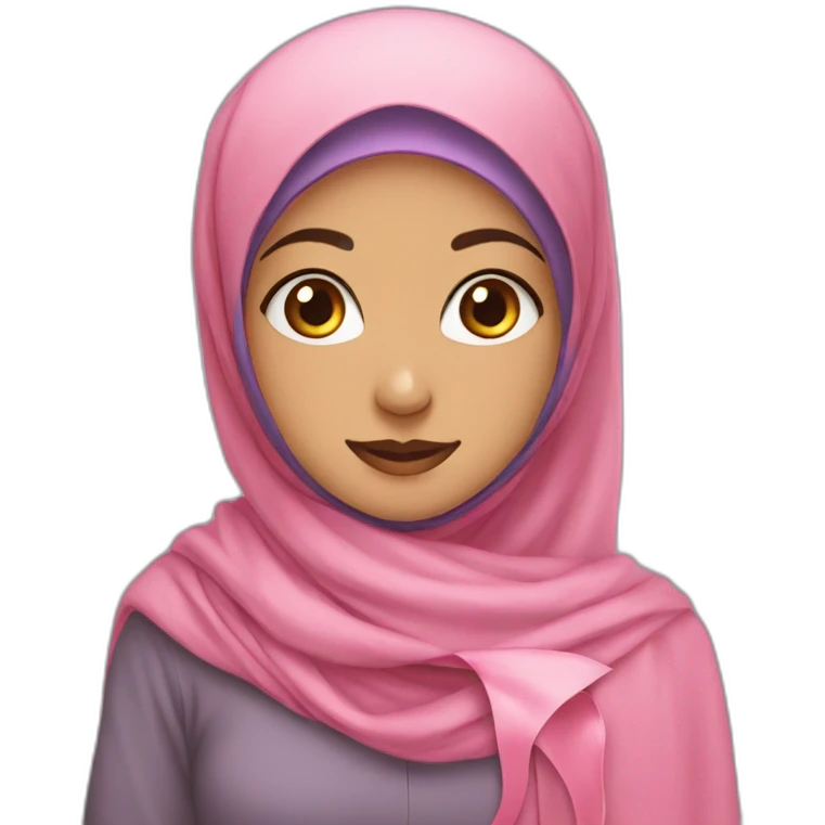 Cute hijabi with ribbon emoji
