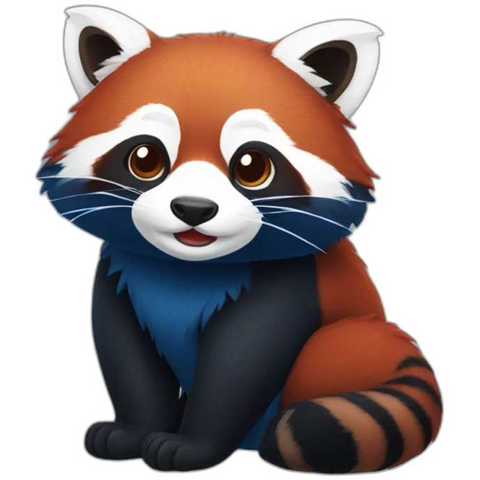 blue red panda emoji