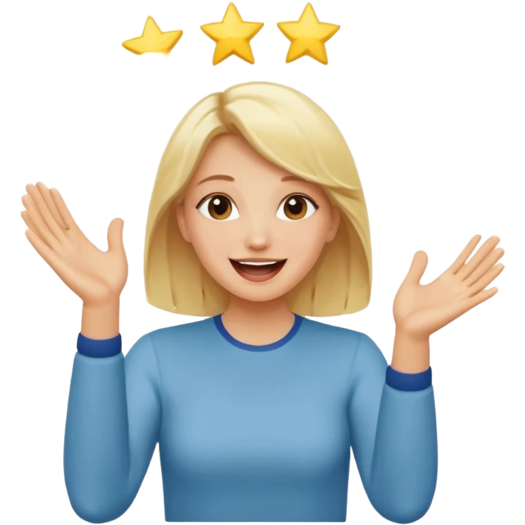 Blonde woman clapping hands with excitement  emoji