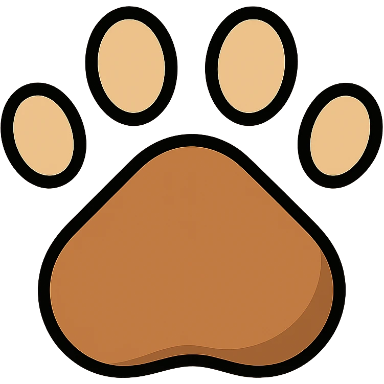 brown puppy paw print with shading emoji