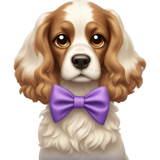 spaniel dog with a bow emoji