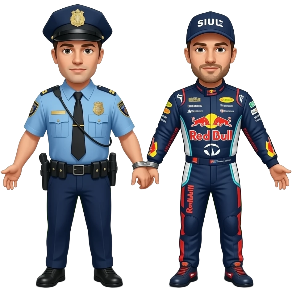 Policía arrestado con esposas las manos de  piloto de f1 en la carretera emoji