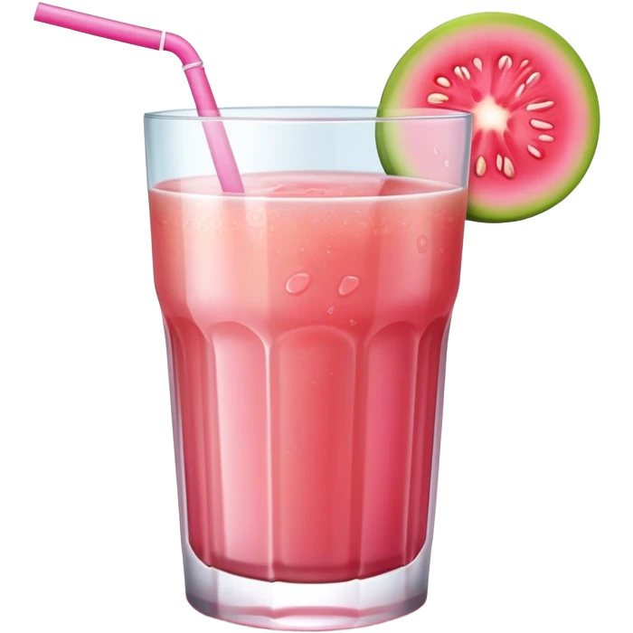 A glass of pink guava juice emoji