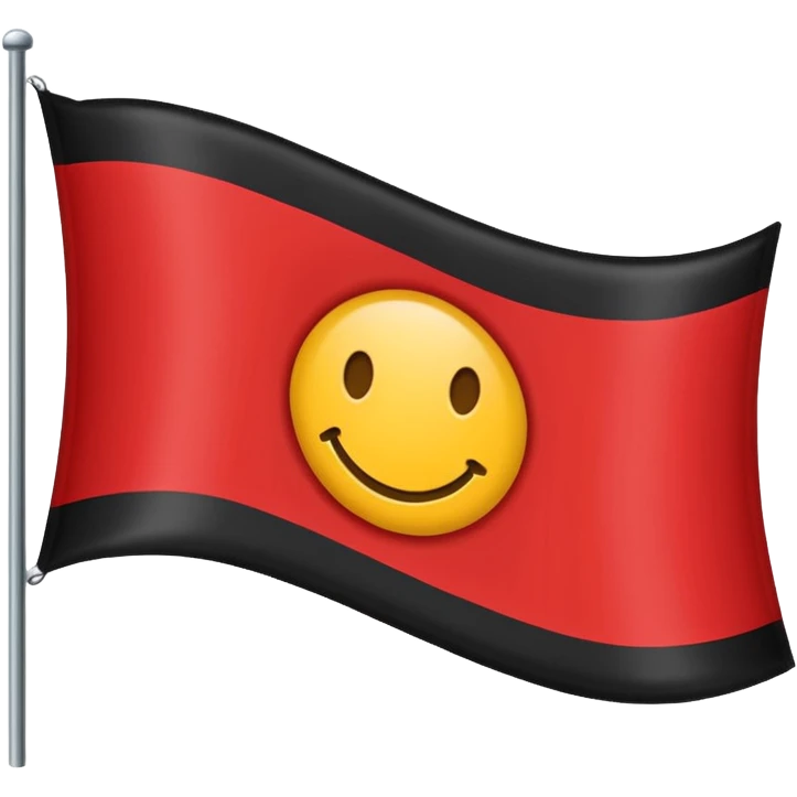 A wawy black and red rectangle with medium sized yellow circle in the middle flag emoji
