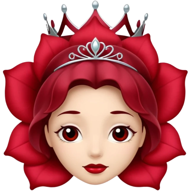 Umbral rose flower with silver tiara emoji