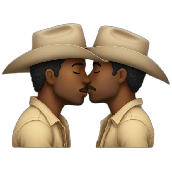 3 cowboys kissing emoji