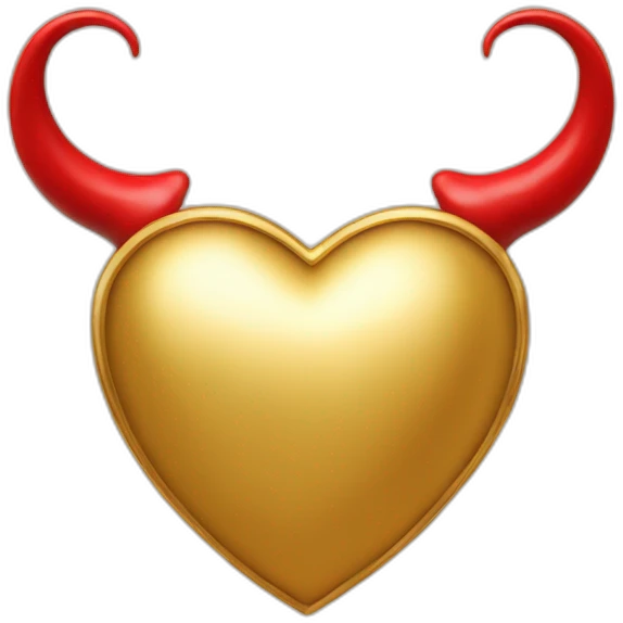 Gold heart frame with red horns emoji