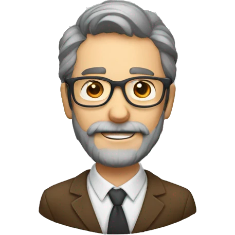 profesor con barba y gafas emoji