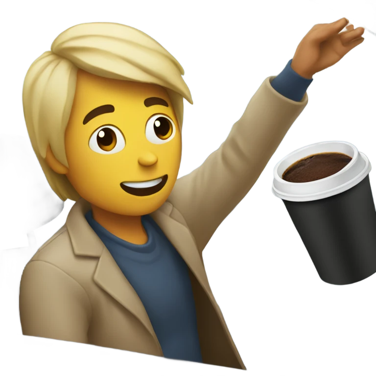 Person throwing coffee out of the car window emoji