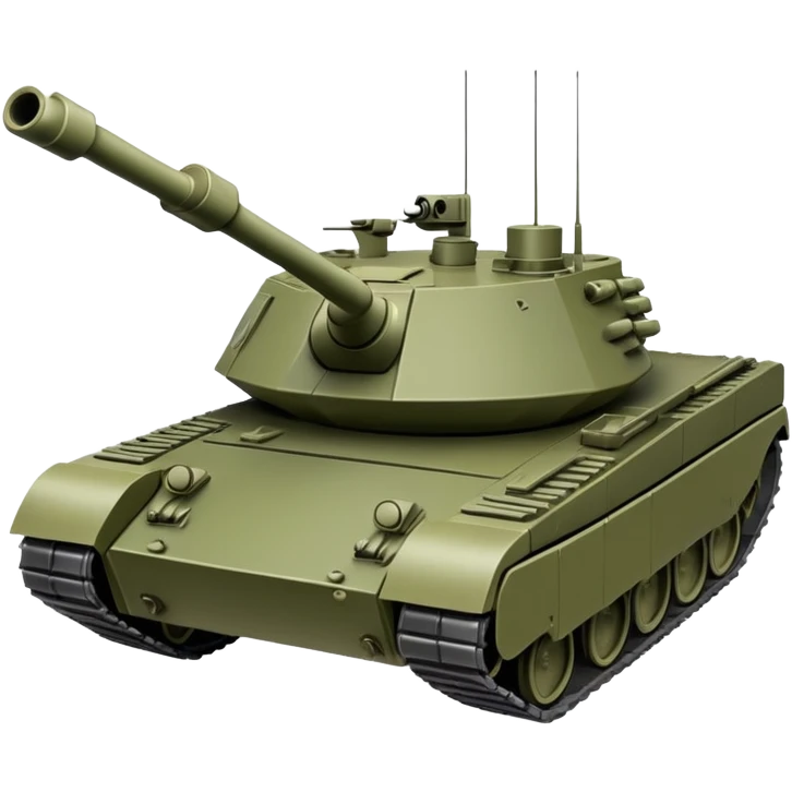 Military battle tank with gun turret and treads emoji