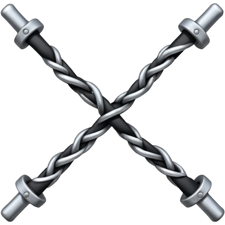 An H made of black and silver barbwire emoji