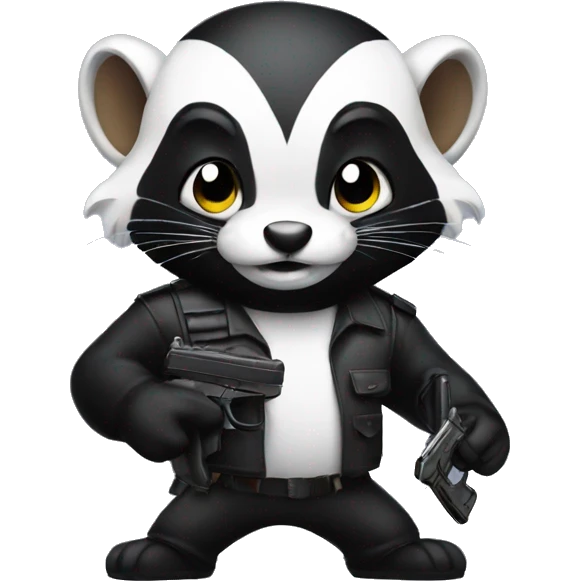 skunk with a gun emoji