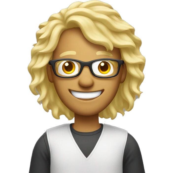 Man pulling hair out with wire glasses and blonde emoji