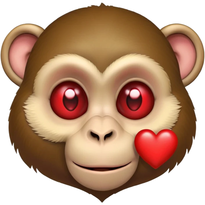 monkey with red heart eyes emoji
