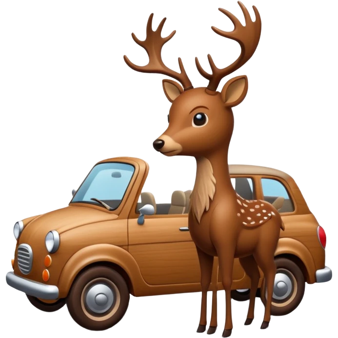 wood deer car emoji