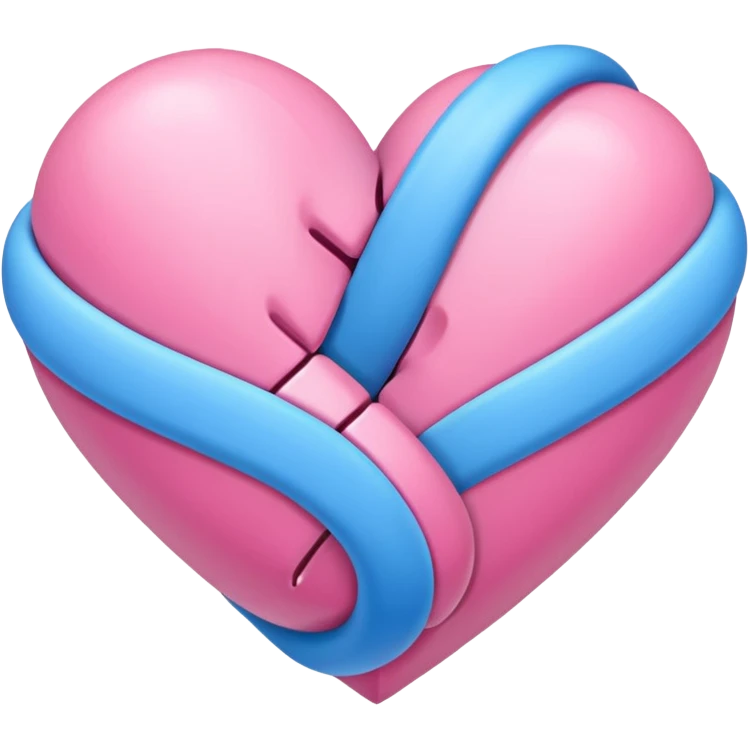 Pink heart and a blue heart mixed like this 💞 emoji