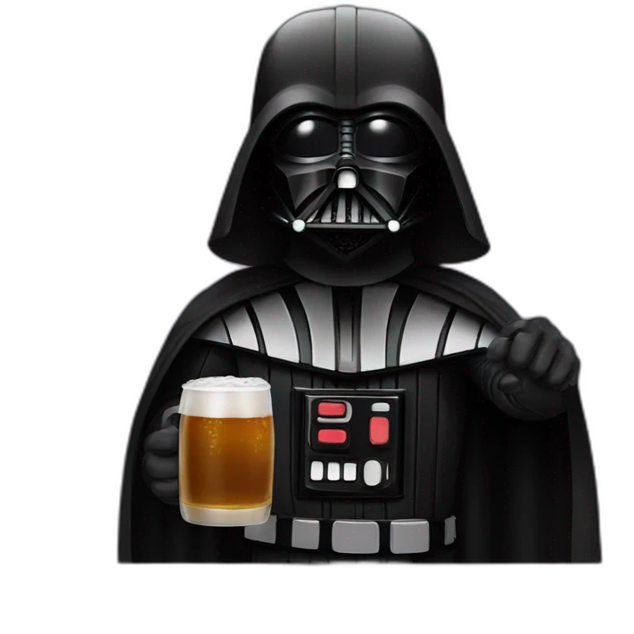 Dark vador drink beer emoji