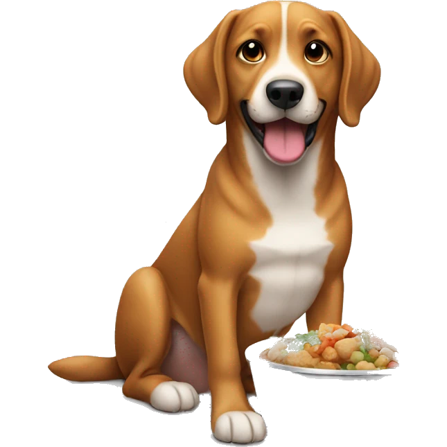 Dog with food emoji