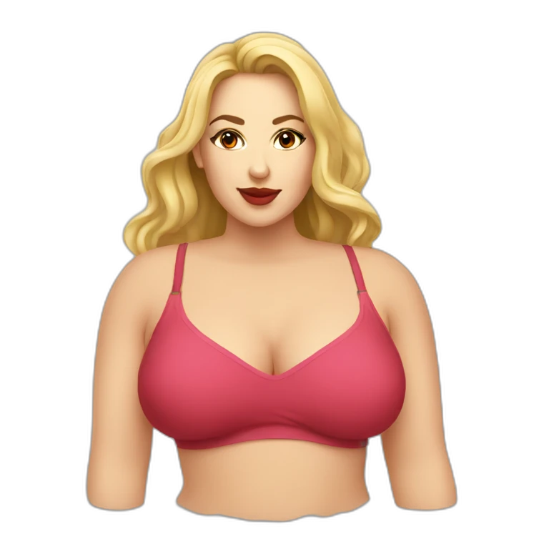 Plus size seductive Caucasian woman emoji